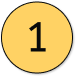 A yellow circle with the number one in it