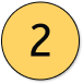 A yellow circle with the number two in it